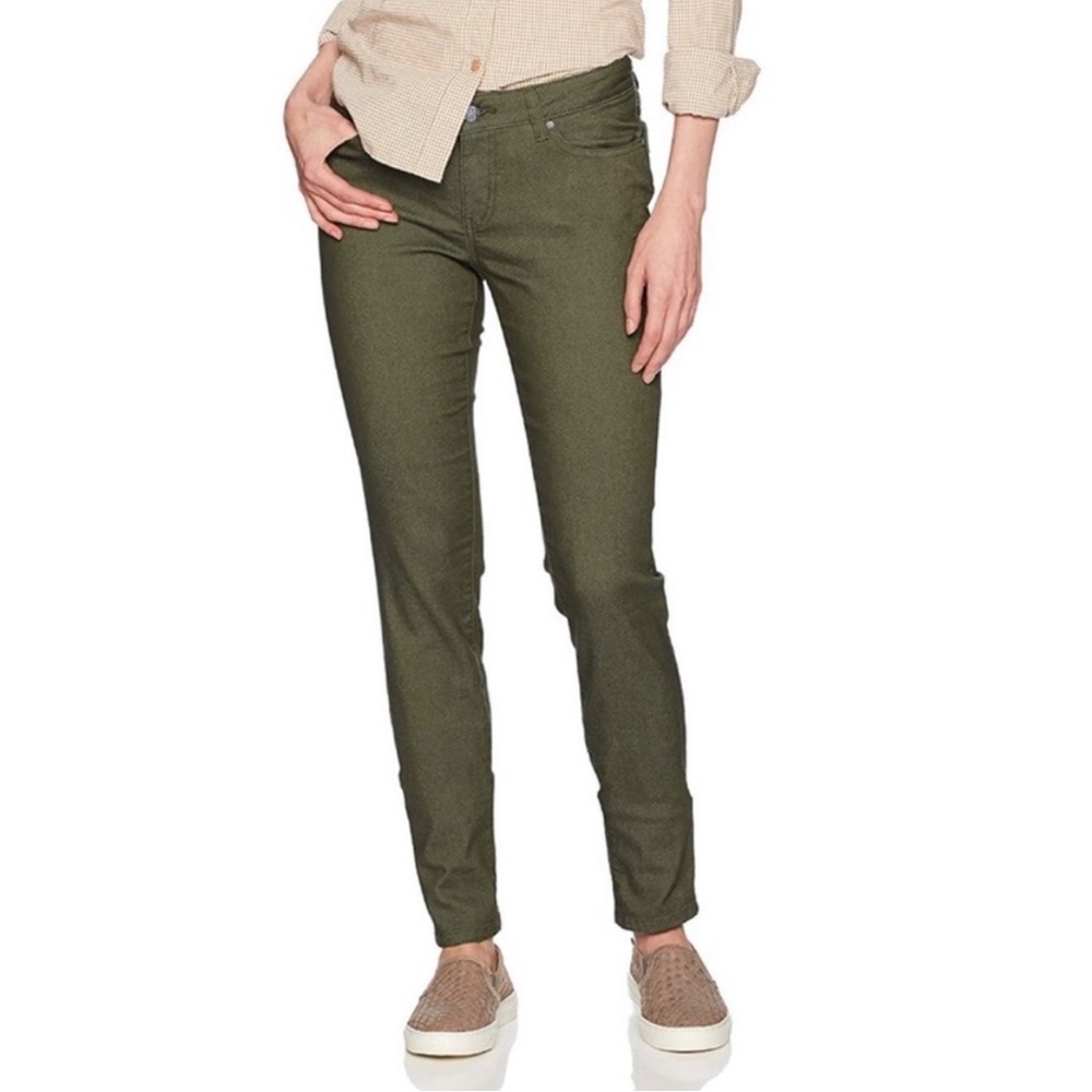 Prana Kayla Olive Green Straight Leg Slim Jeans